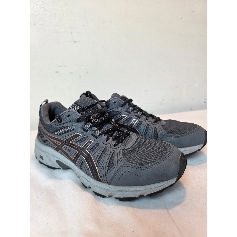 ASICS Gel-Venture 7 Womens Running Shoes Grey Rose Gold 1012A477 Wide Size 7